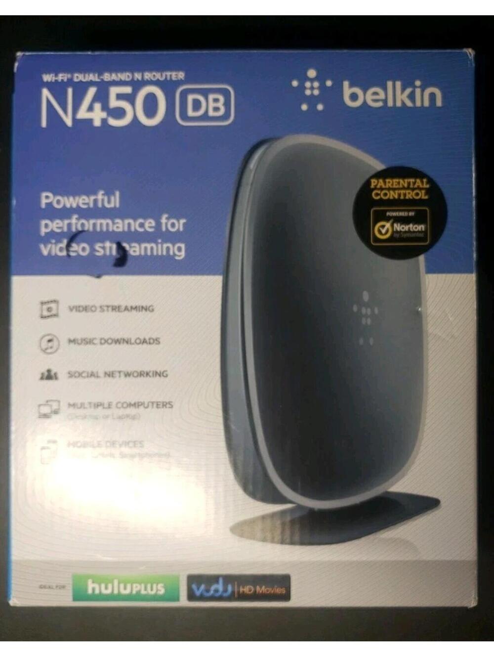 Belkin N450 DB Wireless N Router 300 Mbps 4 Port W Power Source